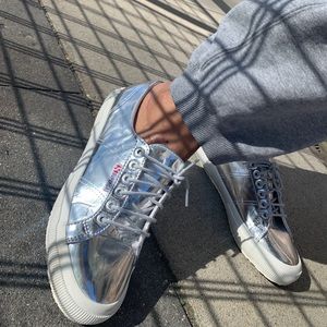 Silver Superga sneakers